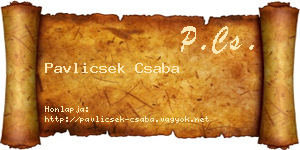 Pavlicsek Csaba névjegykártya